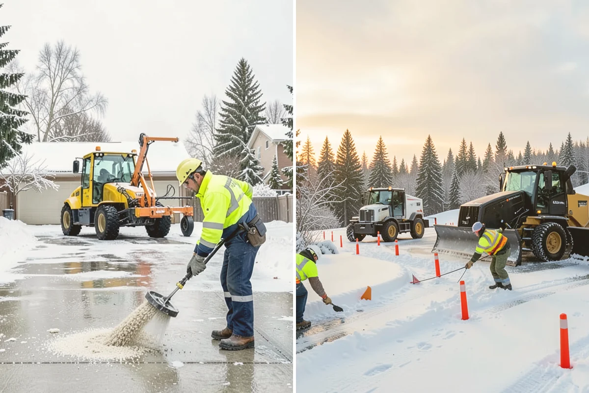 Gas Station Deicing in Newcastle, King County, WA - Map fuel islands, pump lanes, and the store entrance