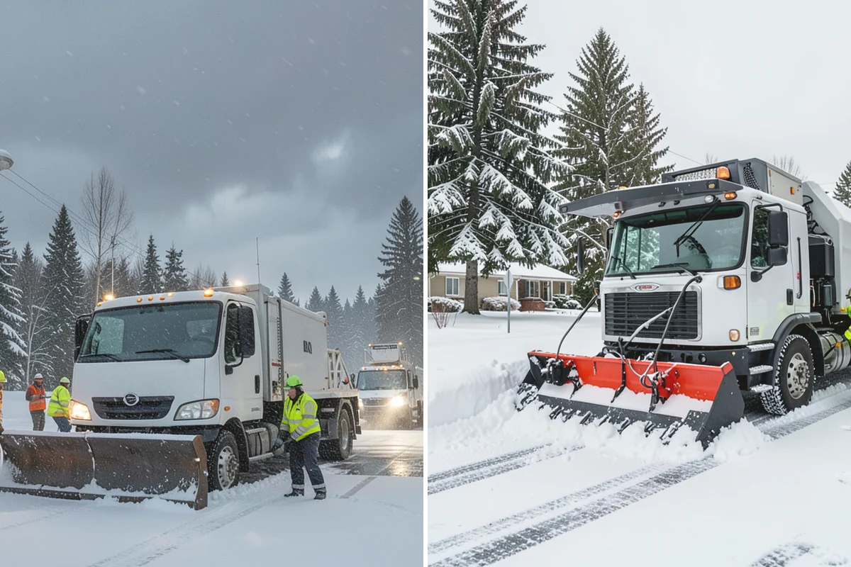 Gas Station Deicing in North Bend, King County, WA - Map fuel islands, pump lanes, and the store entrance