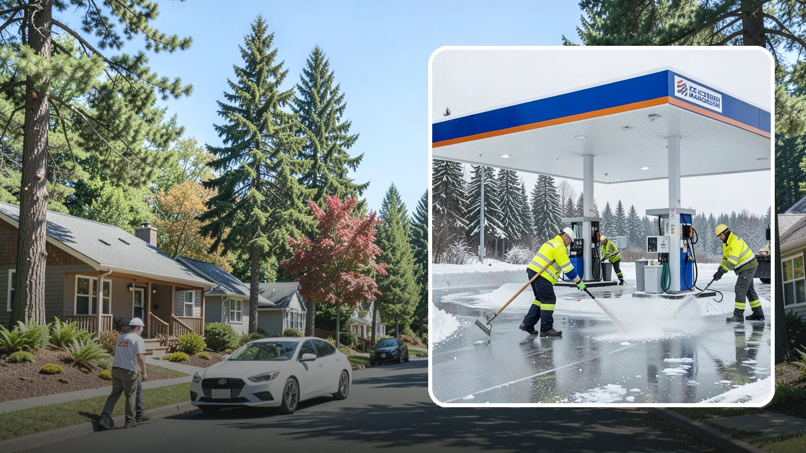 Gas Station Deicing in Orting, Pierce County, WA - Deicing for gas stations and convenience stores, keeping fuel islands, pump approaches, and store entrances safe during a hard...
