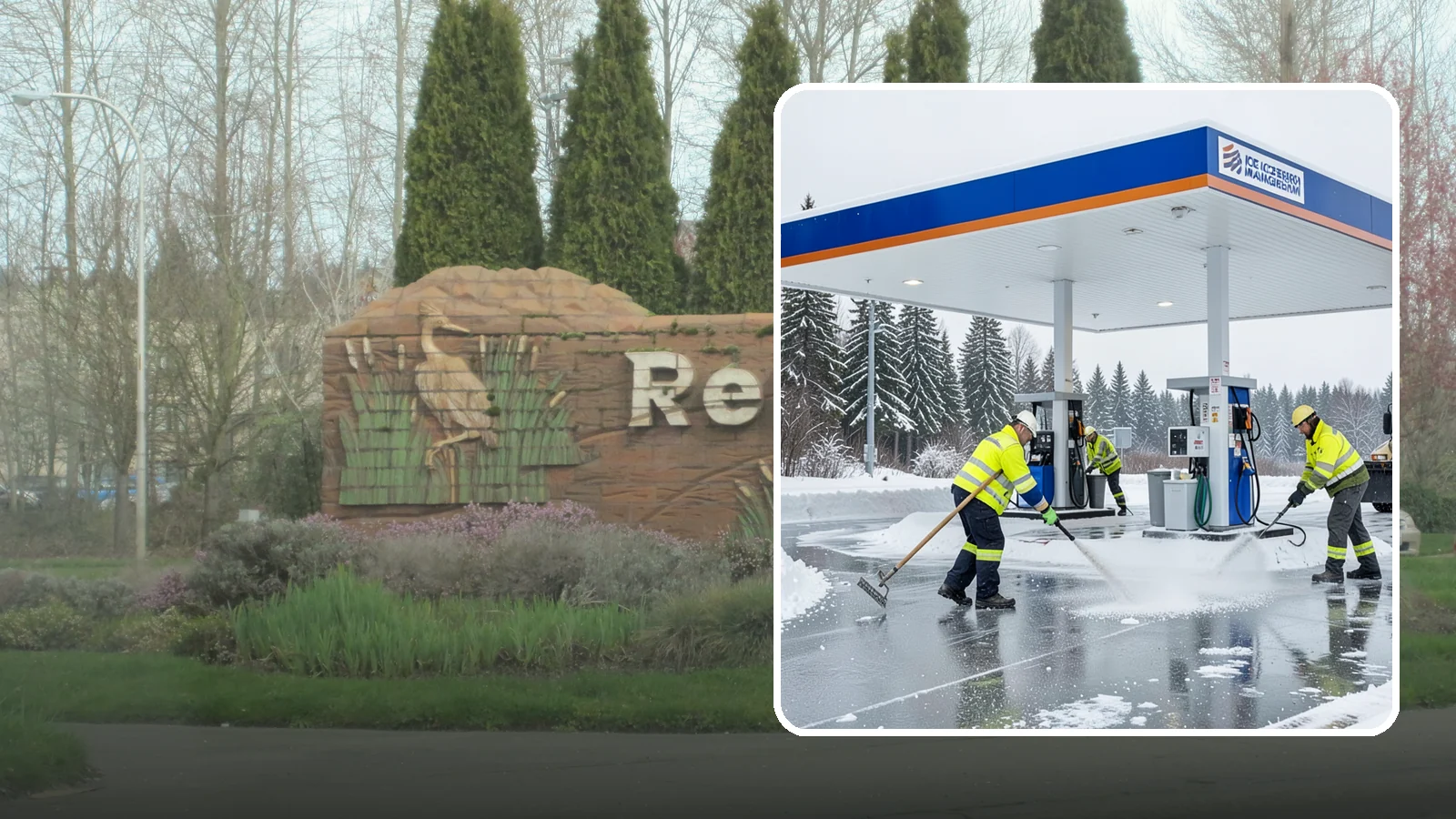 Gas Station Deicing in Renton, King County, WA - Deicing for gas stations and convenience stores, keeping fuel islands, pump approaches, and store entrances safe during a hard...