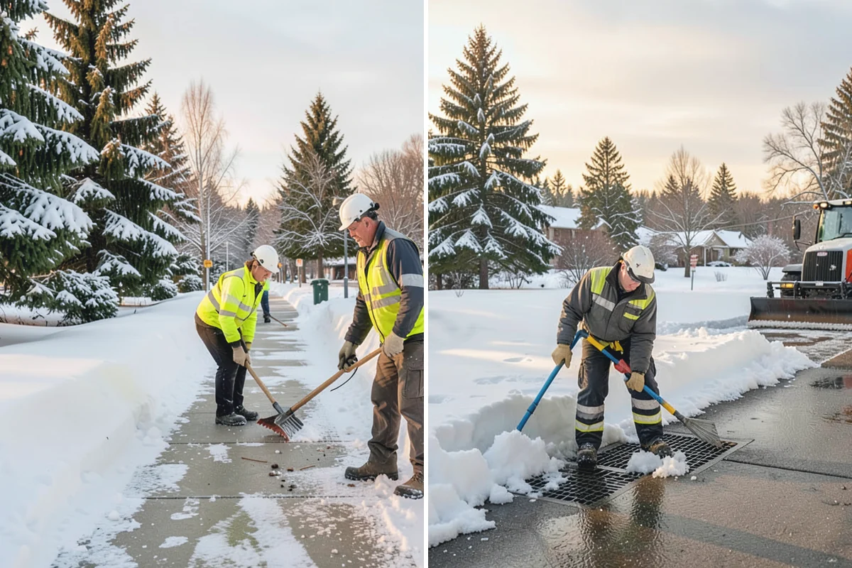 Gas Station Deicing in Renton, King County, WA - Map fuel islands, pump lanes, and the store entrance
