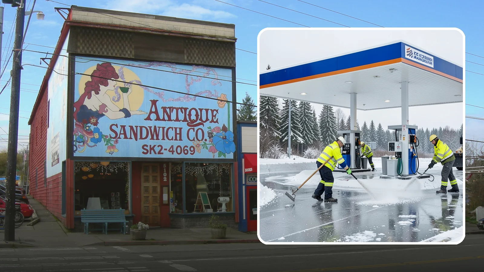 Gas Station Deicing in Ruston, Pierce County, WA - Deicing for gas stations and convenience stores, keeping fuel islands, pump approaches, and store entrances safe during a hard...