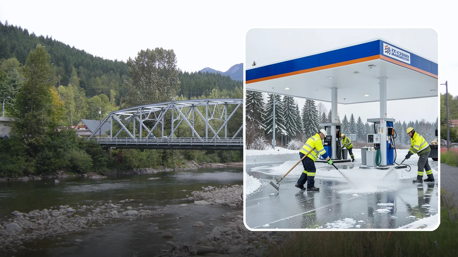 Gas Station Deicing in Skykomish, King County, WA - Deicing for gas stations and convenience stores, keeping fuel islands, pump approaches, and store entrances safe during a hard...