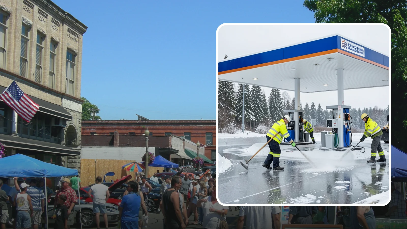 Gas Station Deicing in Snohomish, Snohomish County, WA - Deicing for gas stations and convenience stores, keeping fuel islands, pump approaches, and store entrances safe during a hard...