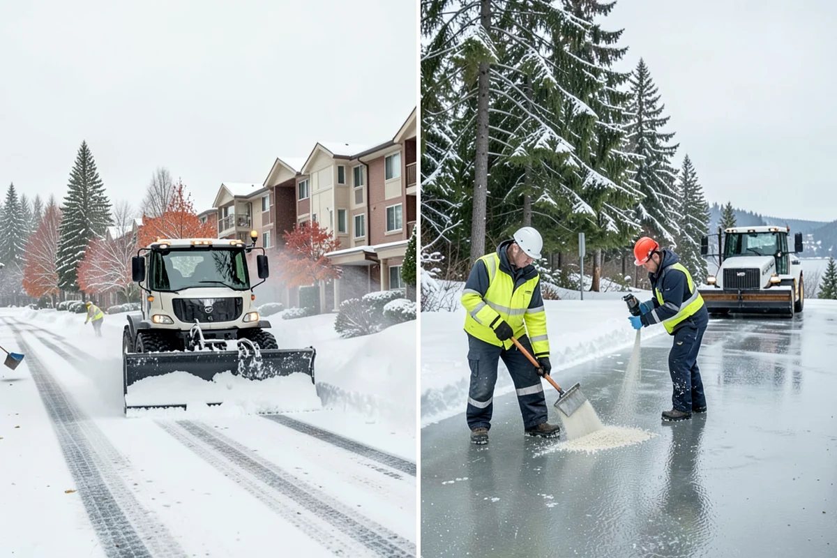 Gas Station Deicing in Snoqualmie, King County, WA - Map fuel islands, pump lanes, and the store entrance