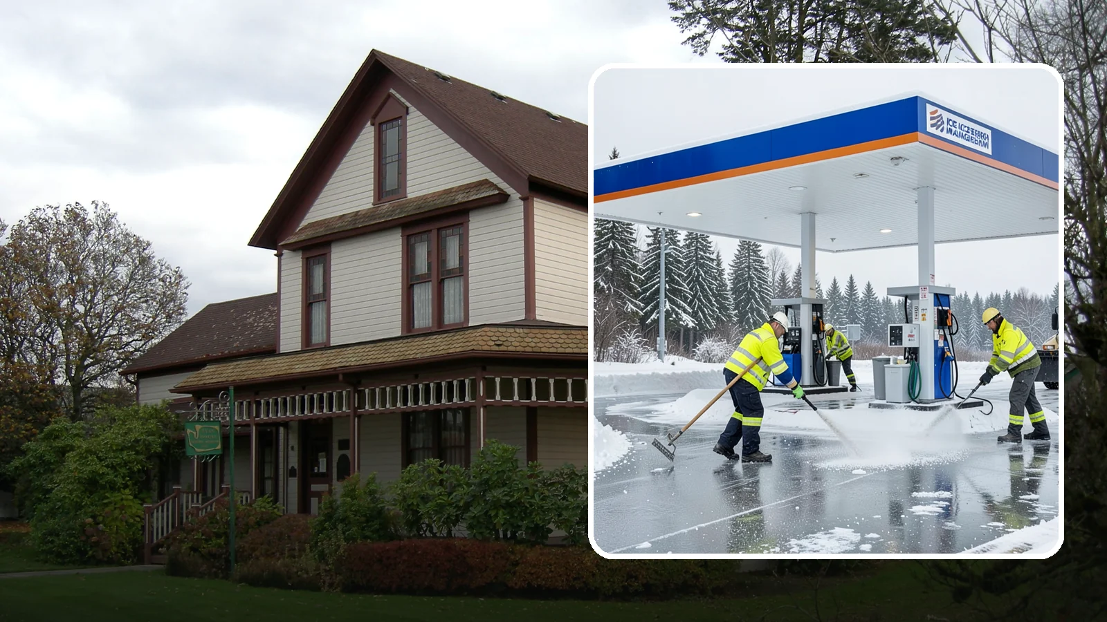 Gas Station Deicing in Sumner, Pierce County, WA - Deicing for gas stations and convenience stores, keeping fuel islands, pump approaches, and store entrances safe during a hard...