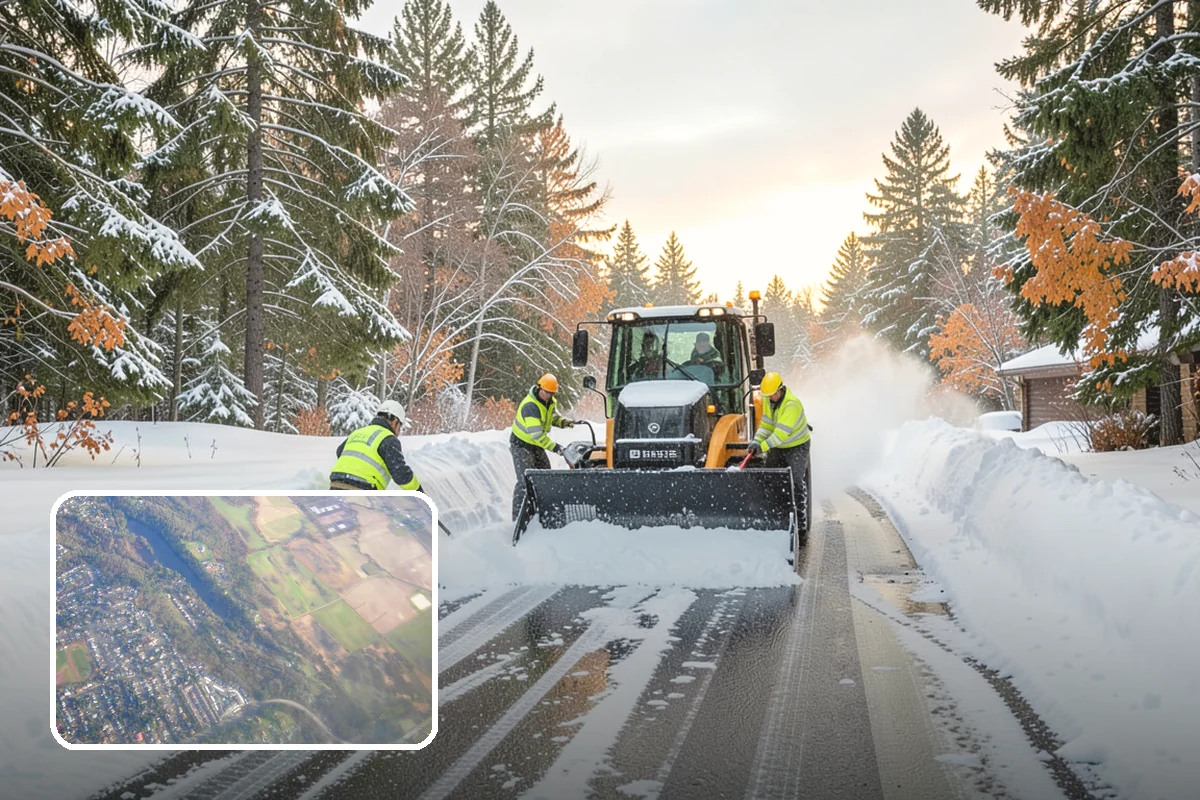 Gas Station Parking Lot Snow Removal in Algona, King County, WA - Pump lanes and parking stay open for constant fuel traffic