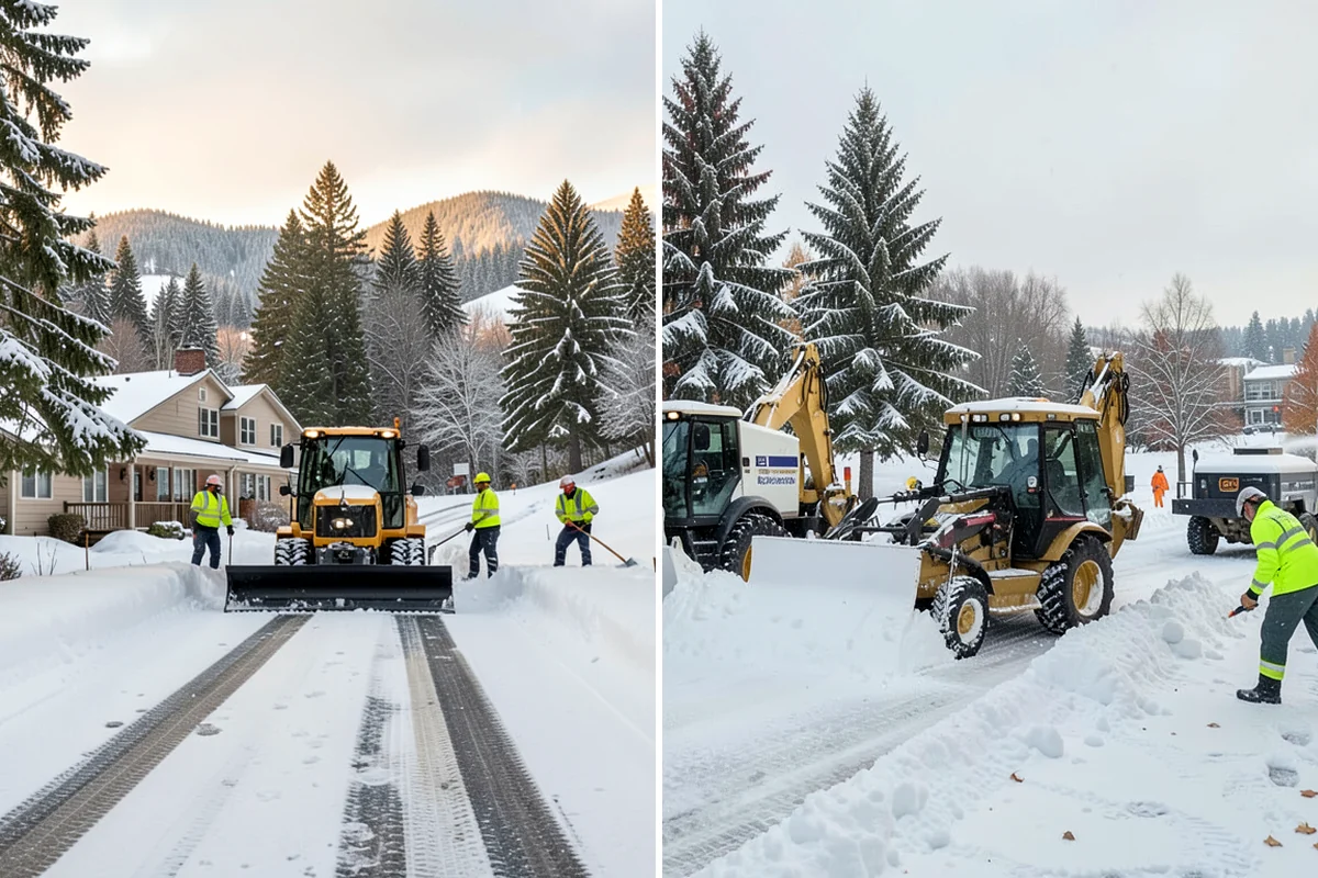 Gas Station Parking Lot Snow Removal in Arlington, Snohomish County, WA - Map pump lanes, parking, and the store approach with the operator