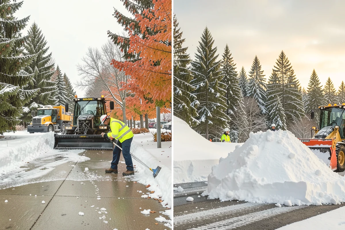 Gas Station Parking Lot Snow Removal in Bellevue, King County, WA - Map pump lanes, parking, and the store approach with the operator