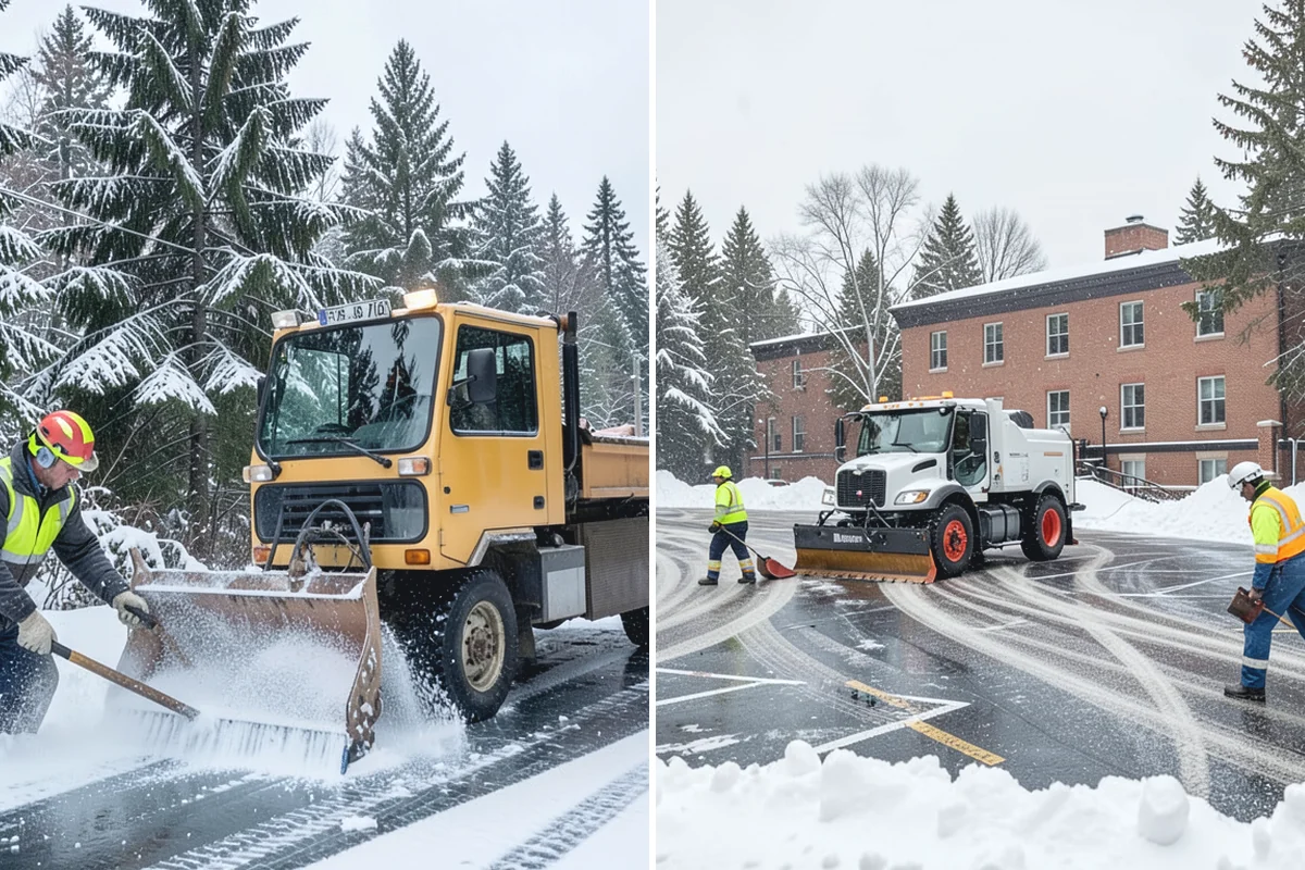 Gas Station Parking Lot Snow Removal in Bonney Lake, Pierce County, WA - Map pump lanes, parking, and the store approach with the operator