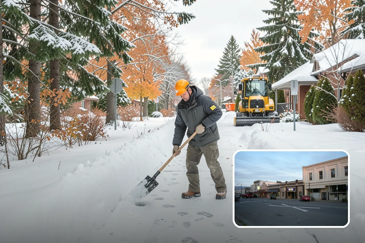 Gas Station Parking Lot Snow Removal in Burlington, Skagit County, WA - Pump lanes and parking stay open for constant fuel traffic