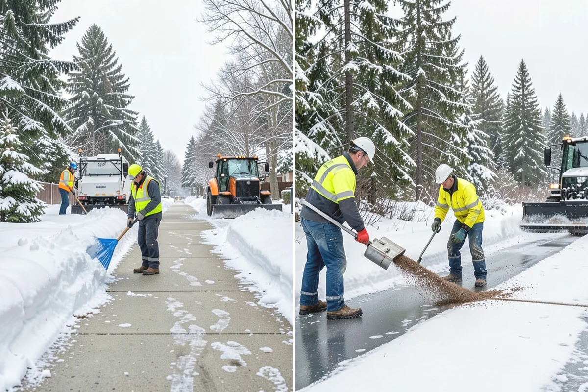 Gas Station Parking Lot Snow Removal in Burlington, Skagit County, WA - Map pump lanes, parking, and the store approach with the operator