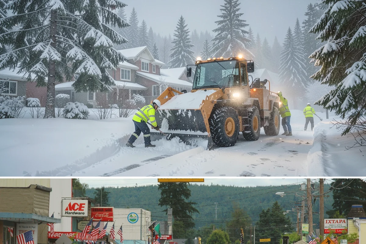 Gas Station Parking Lot Snow Removal in Carnation, King County, WA - Gas station lots in the Puget Sound area face peak snow demand from December through February, when overnight freezes hit around...