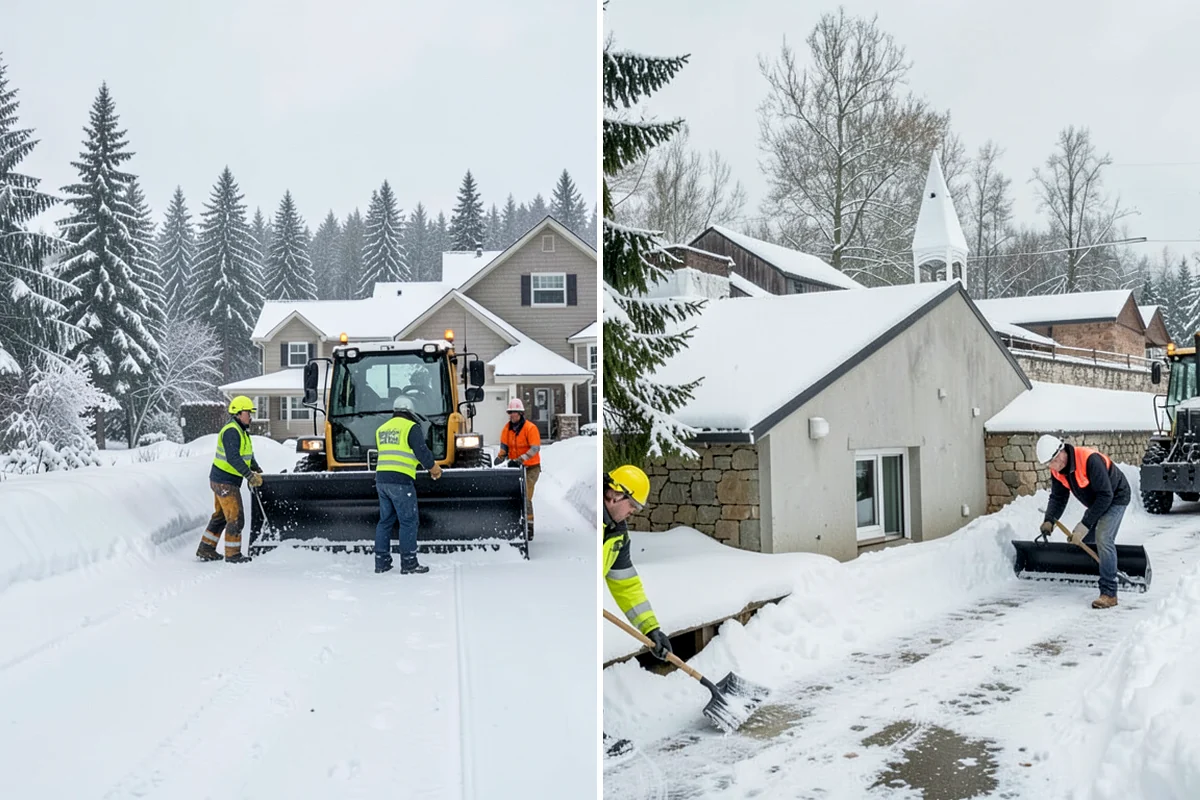 Gas Station Parking Lot Snow Removal in Concrete, Skagit County, WA - Map pump lanes, parking, and the store approach with the operator