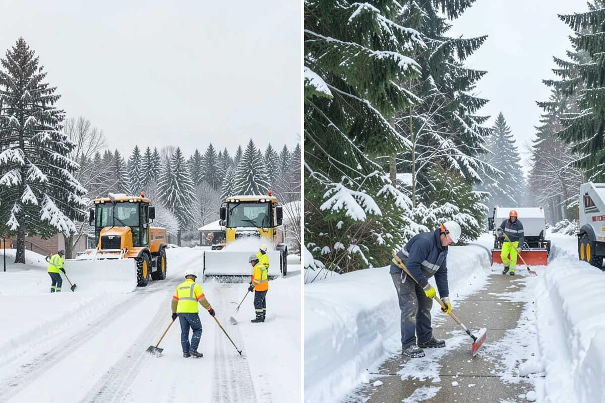 Gas Station Parking Lot Snow Removal in Coupeville, Island County, WA - Map pump lanes, parking, and the store approach with the operator