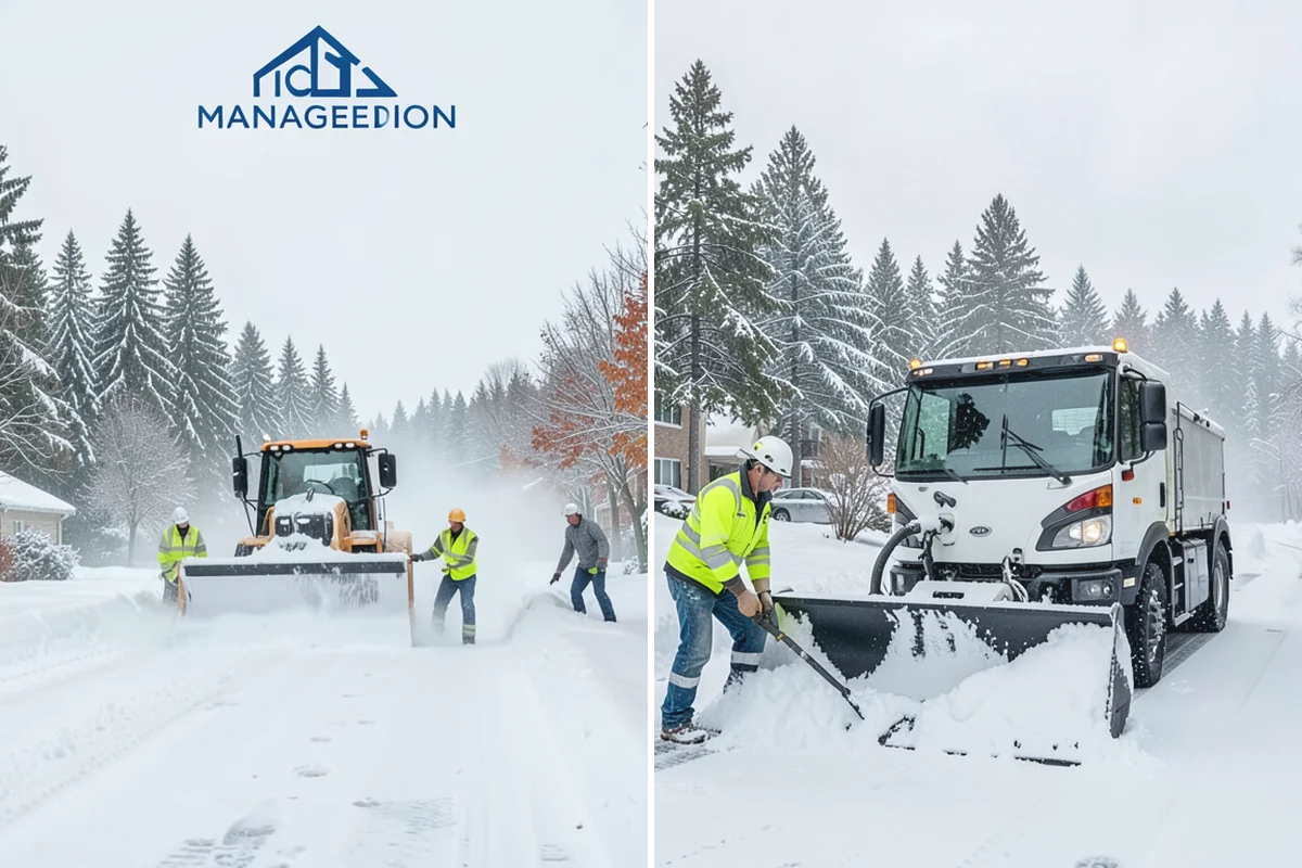 Gas Station Parking Lot Snow Removal in Darrington, Snohomish County, WA - Map pump lanes, parking, and the store approach with the operator