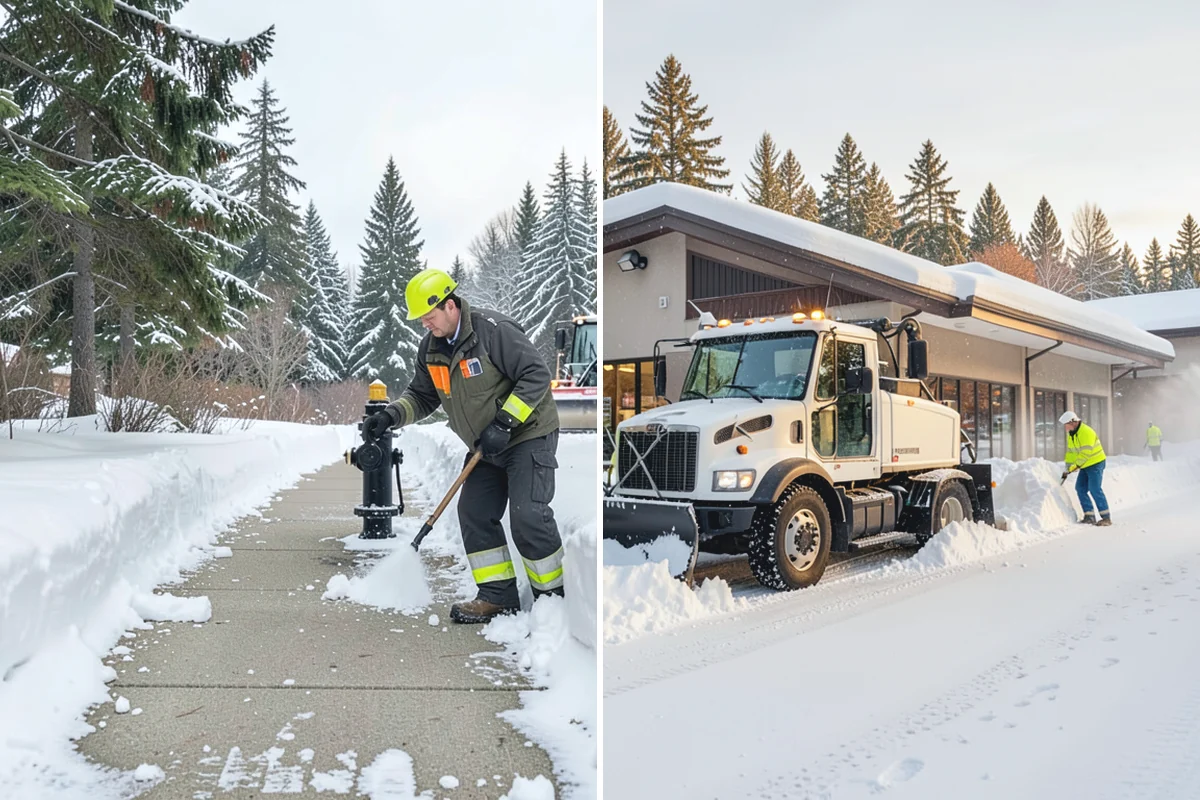 Gas Station Parking Lot Snow Removal in Des Moines, King County, WA - Map pump lanes, parking, and the store approach with the operator