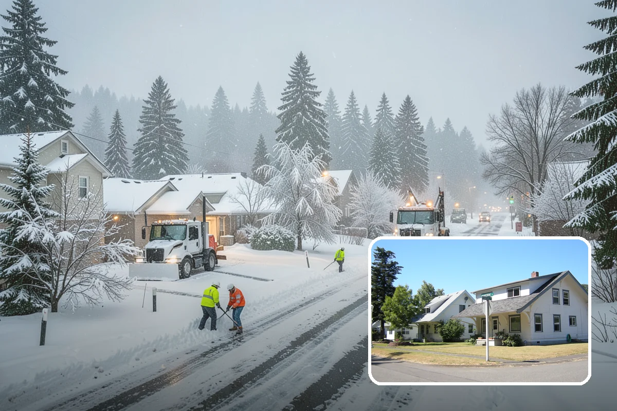 Gas Station Parking Lot Snow Removal in DuPont, Pierce County, WA - Pump lanes and parking stay open for constant fuel traffic