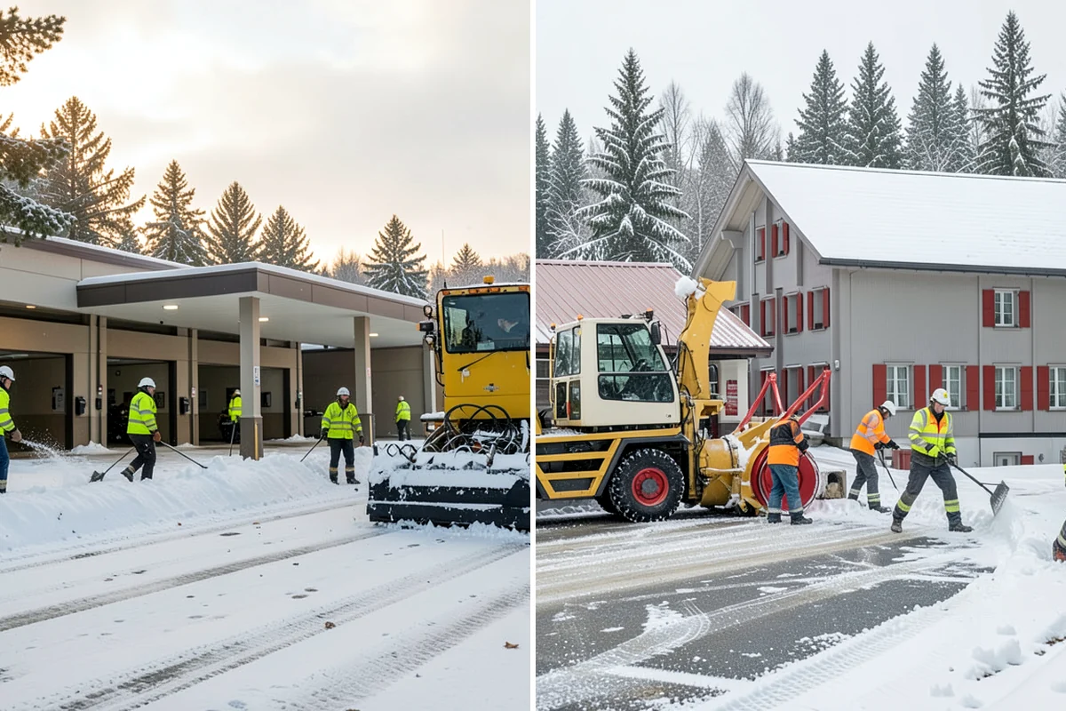 Gas Station Parking Lot Snow Removal in DuPont, Pierce County, WA - Map pump lanes, parking, and the store approach with the operator