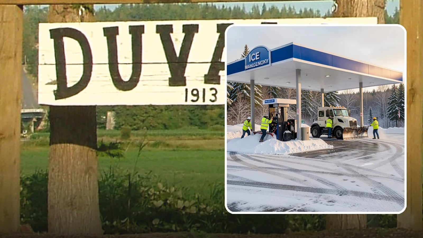 Gas Station Parking Lot Snow Removal in Duvall, King County, WA - We clear gas station lots and fuel islands around the clock so Western Washington drivers refuel safely in winter.