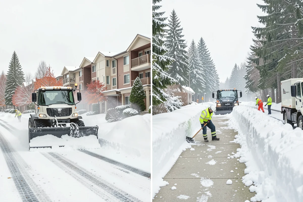 Gas Station Parking Lot Snow Removal in Duvall, King County, WA - Map pump lanes, parking, and the store approach with the operator