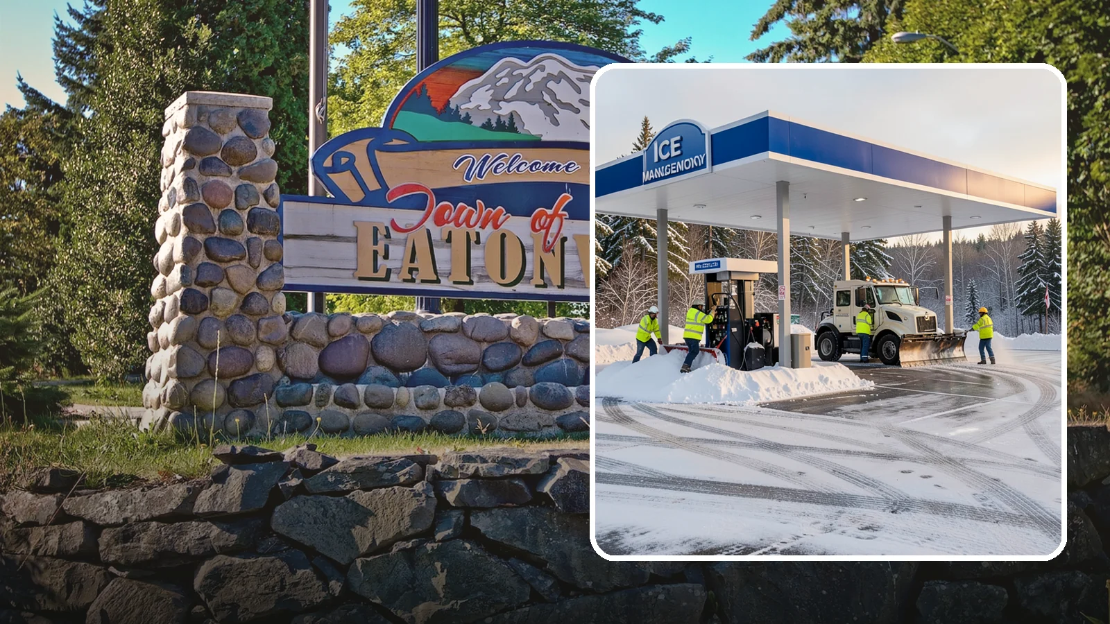 Gas Station Parking Lot Snow Removal in Eatonville, Pierce County, WA - We clear gas station lots and fuel islands around the clock so Western Washington drivers refuel safely in winter.