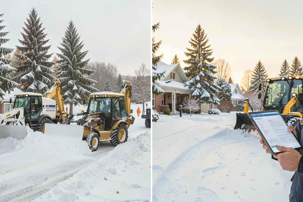 Gas Station Parking Lot Snow Removal in Eatonville, Pierce County, WA - Map pump lanes, parking, and the store approach with the operator