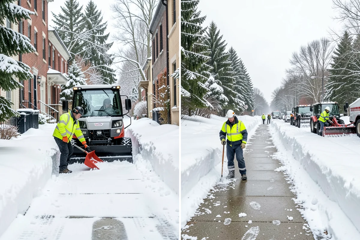 Gas Station Parking Lot Snow Removal in Enumclaw, King County, WA - Map pump lanes, parking, and the store approach with the operator