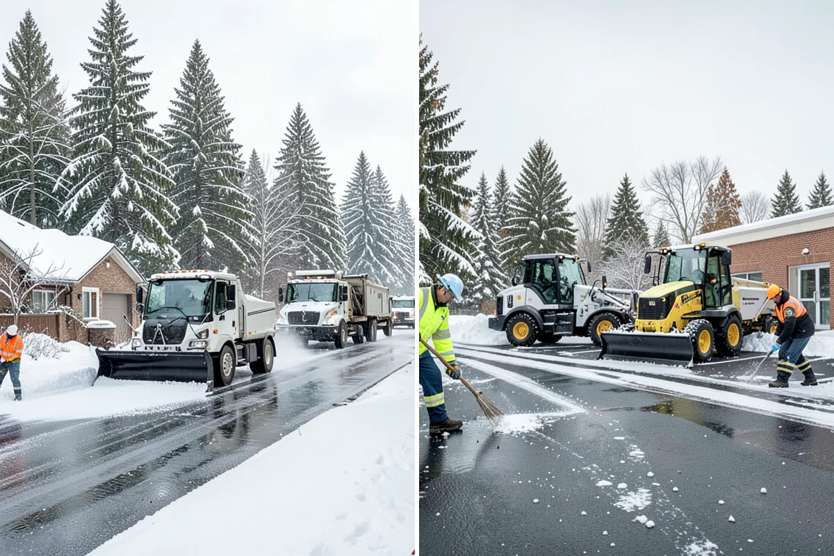 Gas Station Parking Lot Snow Removal in Fircrest, Pierce County, WA - Map pump lanes, parking, and the store approach with the operator