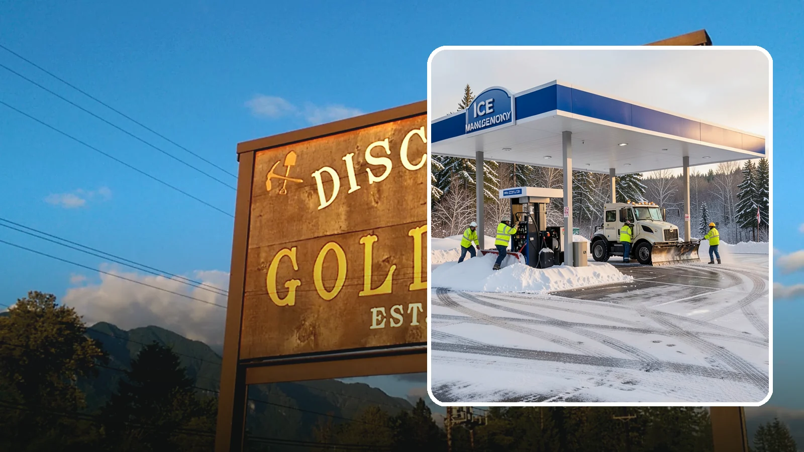 Gas Station Parking Lot Snow Removal in Gold Bar, Snohomish County, WA - We clear gas station lots and fuel islands around the clock so Western Washington drivers refuel safely in winter.