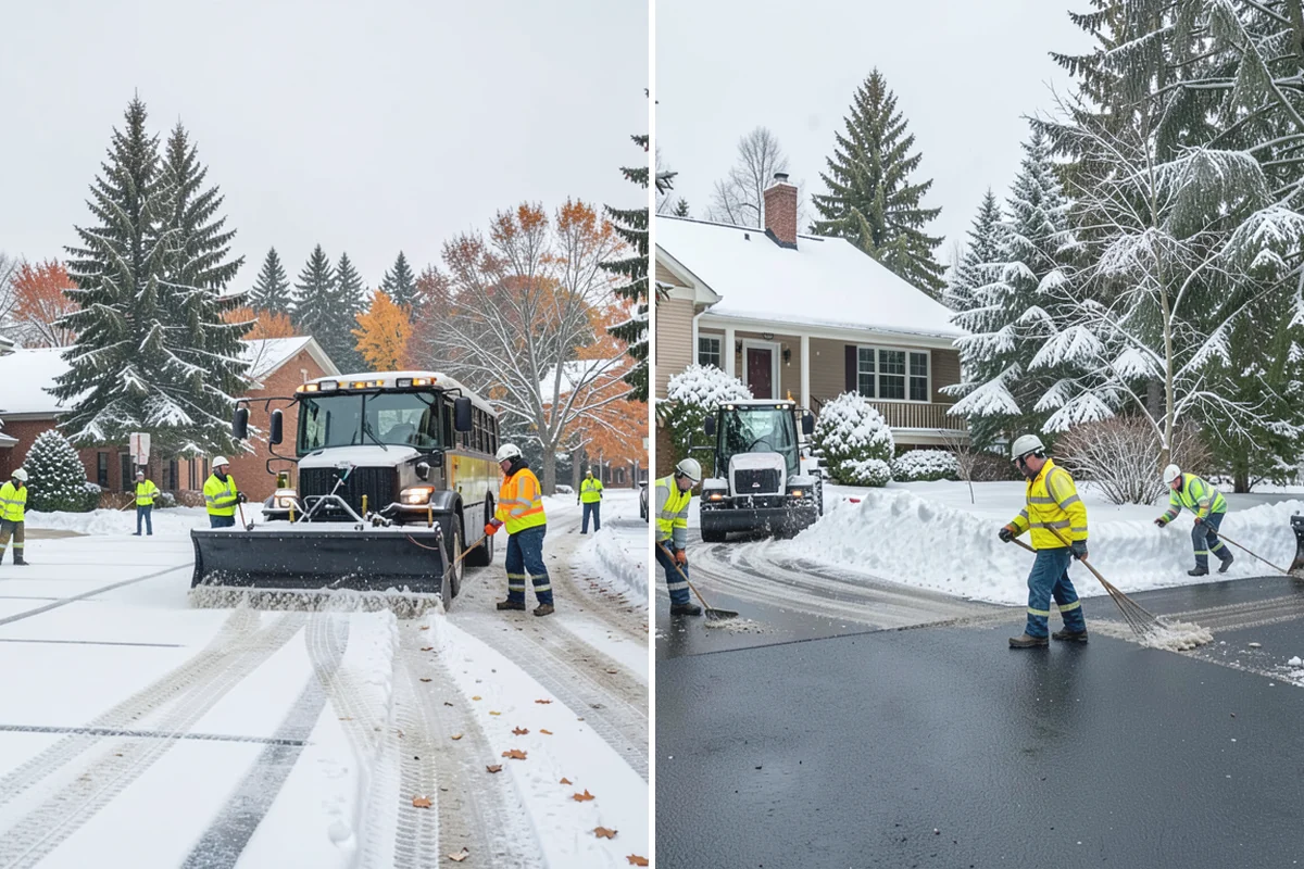 Gas Station Parking Lot Snow Removal in Gold Bar, Snohomish County, WA - Map pump lanes, parking, and the store approach with the operator