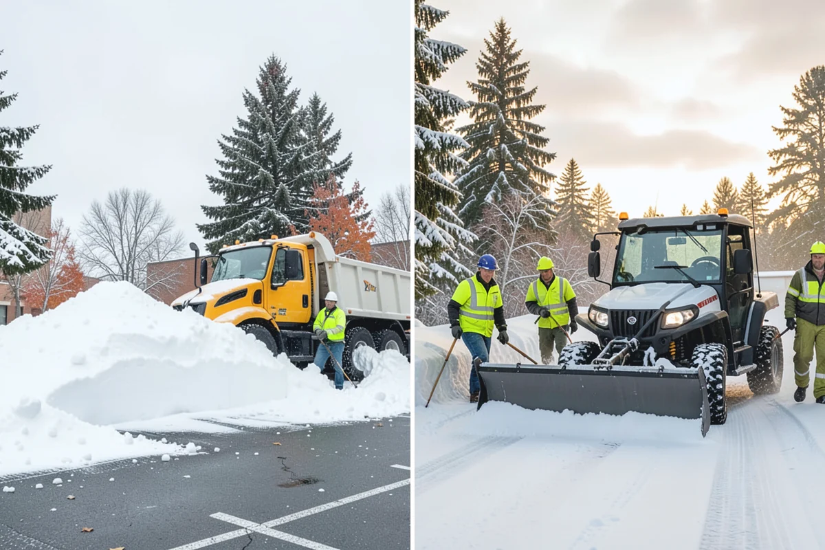 Gas Station Parking Lot Snow Removal in Hamilton, Skagit County, WA - Map pump lanes, parking, and the store approach with the operator