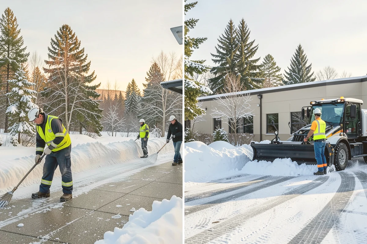 Gas Station Parking Lot Snow Removal in Kirkland, King County, WA - Map pump lanes, parking, and the store approach with the operator