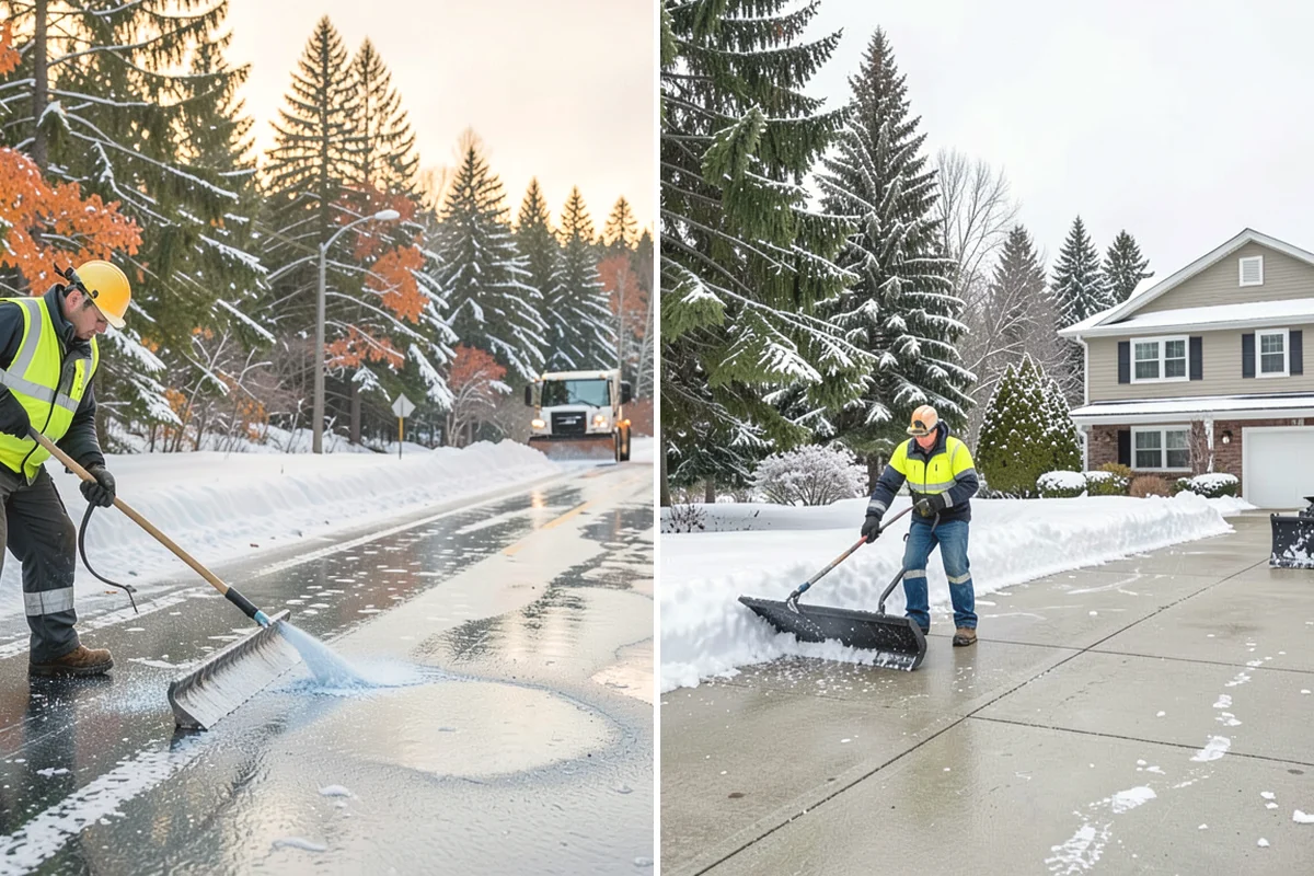 Gas Station Parking Lot Snow Removal in La Conner, Skagit County, WA - Map pump lanes, parking, and the store approach with the operator