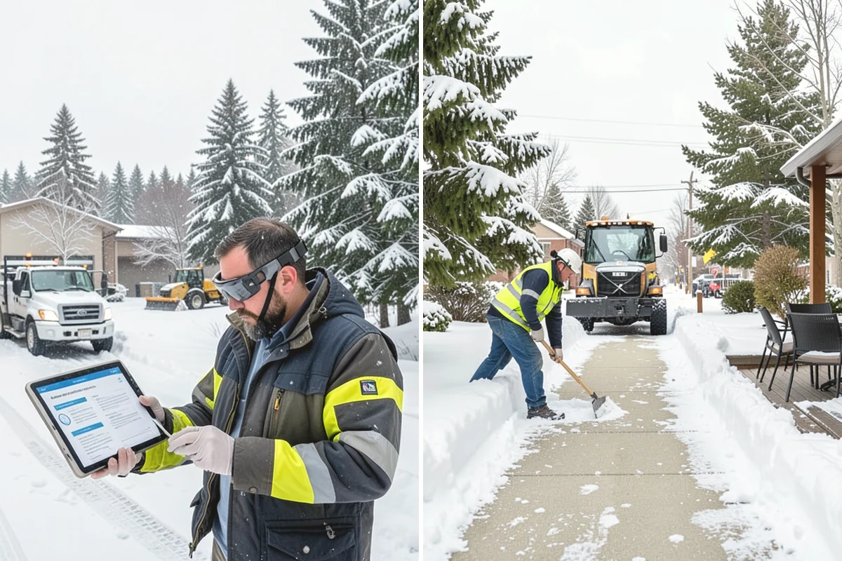 Gas Station Parking Lot Snow Removal in Lake Stevens, Snohomish County, WA - Map pump lanes, parking, and the store approach with the operator
