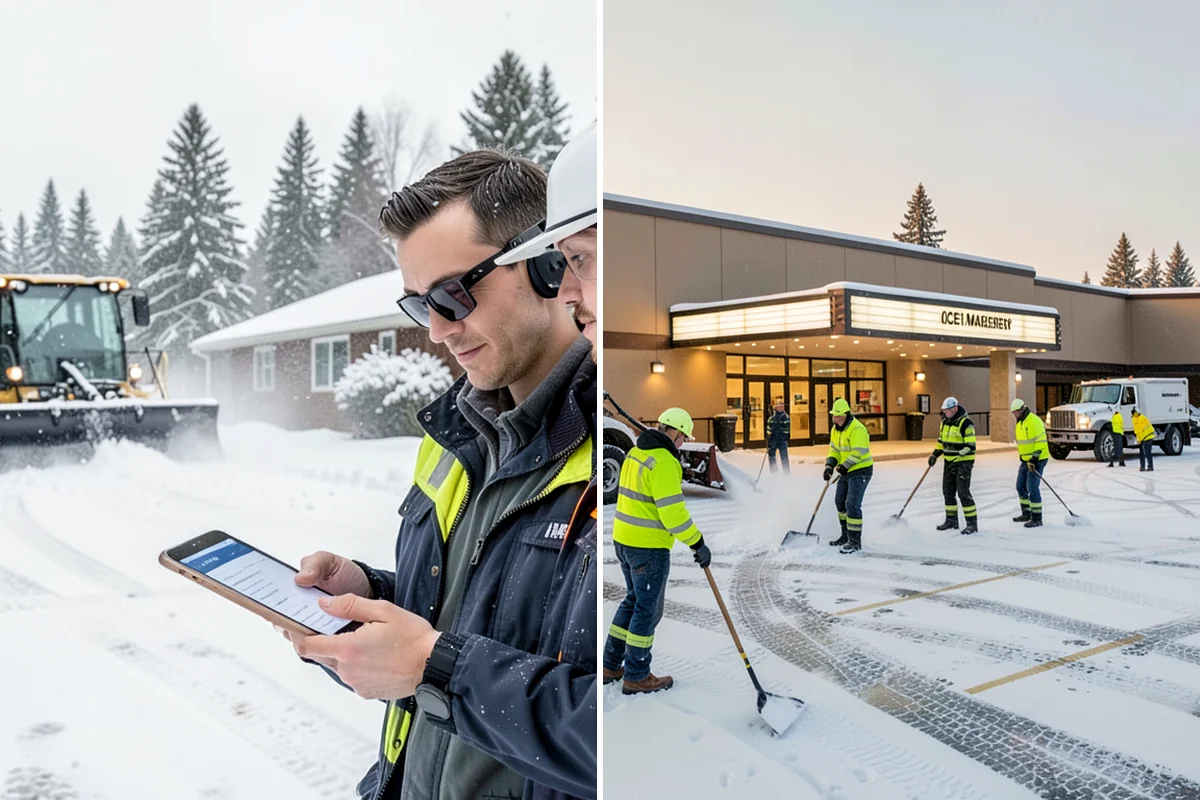 Gas Station Parking Lot Snow Removal in Lakewood, Pierce County, WA - Map pump lanes, parking, and the store approach with the operator