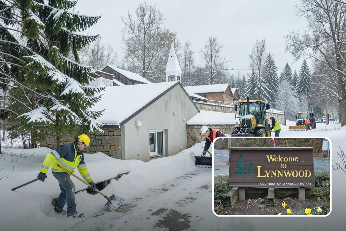 Gas Station Parking Lot Snow Removal in Lynnwood, Snohomish County, WA - Pump lanes and parking stay open for constant fuel traffic