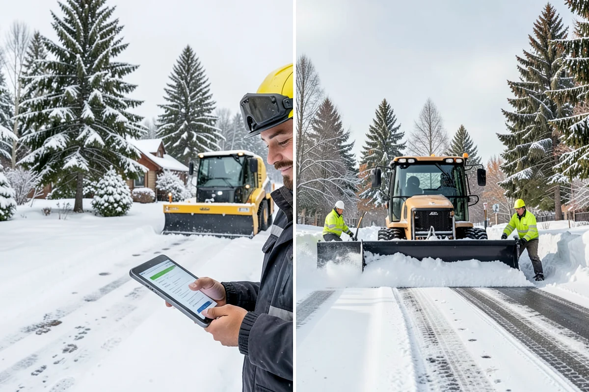 Gas Station Parking Lot Snow Removal in Maple Valley, King County, WA - Map pump lanes, parking, and the store approach with the operator
