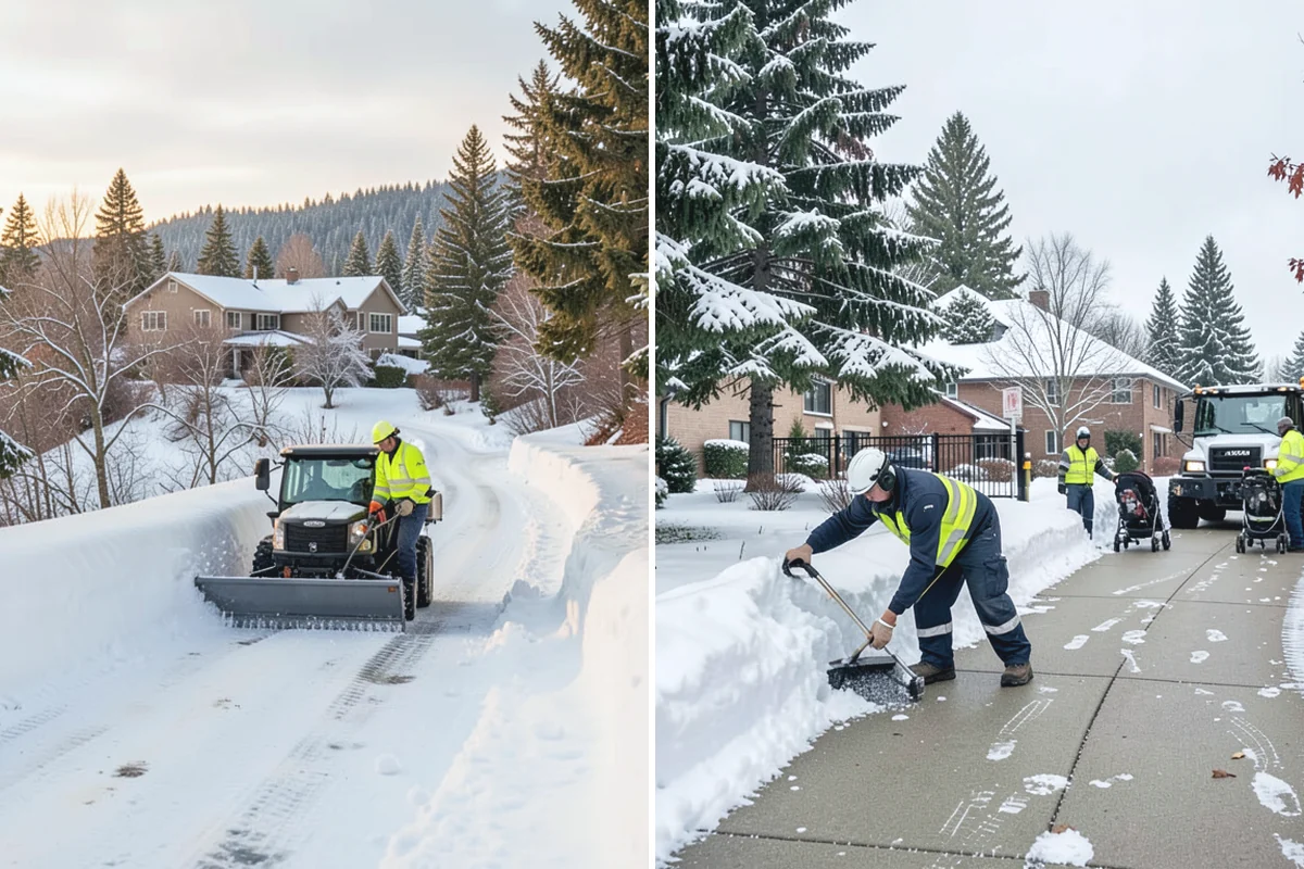 Gas Station Parking Lot Snow Removal in Marysville, Snohomish County, WA - Map pump lanes, parking, and the store approach with the operator