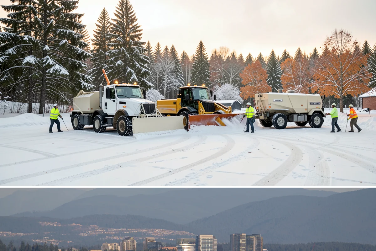 Gas Station Parking Lot Snow Removal in Medina, King County, WA - Gas station lots in the Puget Sound area face peak snow demand from December through February, when overnight freezes hit around...