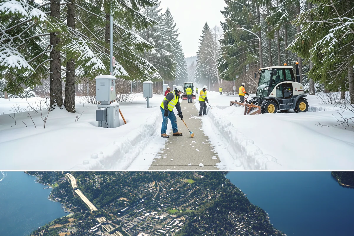 Gas Station Parking Lot Snow Removal in Mercer Island, King County, WA - Gas station lots in the Puget Sound area face peak snow demand from December through February, when overnight freezes hit around...