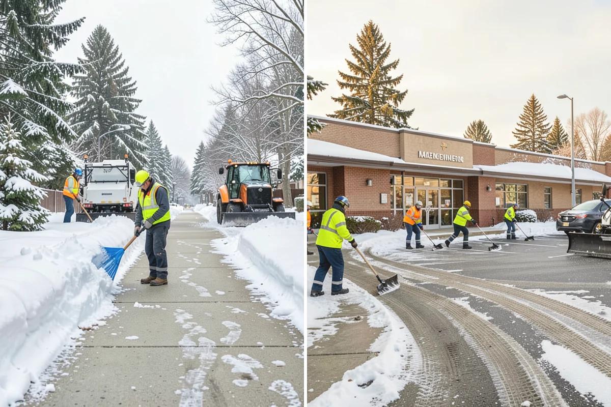 Gas Station Parking Lot Snow Removal in Mill Creek, Snohomish County, WA - Map pump lanes, parking, and the store approach with the operator