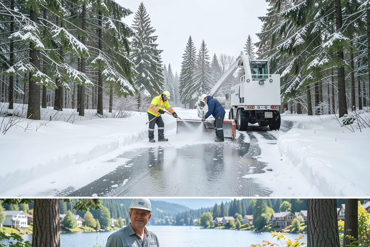 Gas Station Parking Lot Snow Removal in Milton, King County, WA - Gas station lots in the Puget Sound area face peak snow demand from December through February, when overnight freezes hit around...
