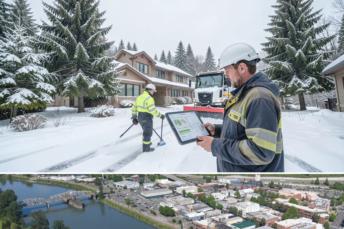 Gas Station Parking Lot Snow Removal in Mount Vernon, Skagit County, WA - Gas station lots in the Puget Sound area face peak snow demand from December through February, when overnight freezes hit around...