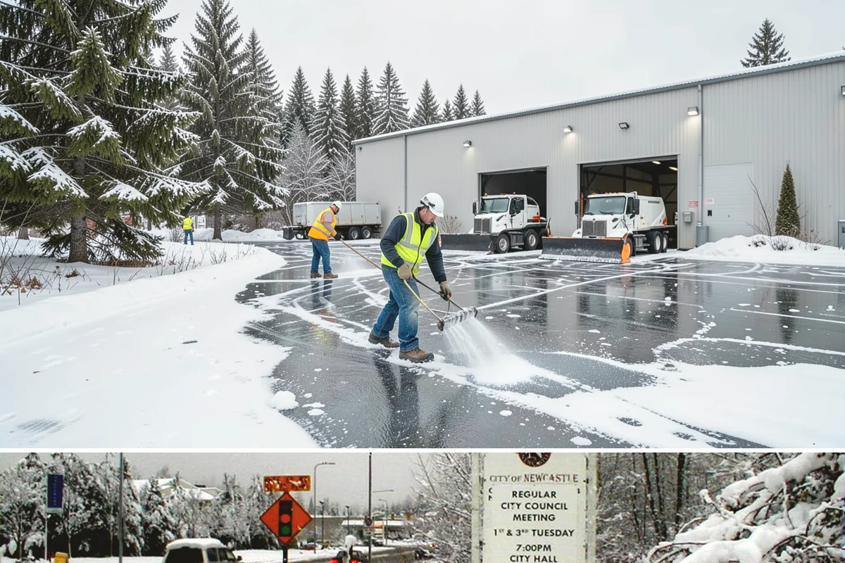 Gas Station Parking Lot Snow Removal in Newcastle, King County, WA - Gas station lots in the Puget Sound area face peak snow demand from December through February, when overnight freezes hit around...