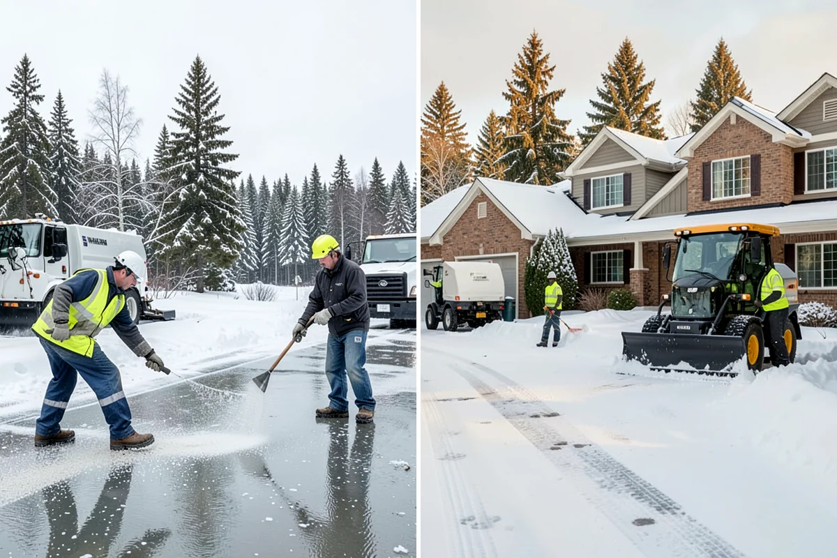 Gas Station Parking Lot Snow Removal in Normandy Park, King County, WA - Map pump lanes, parking, and the store approach with the operator