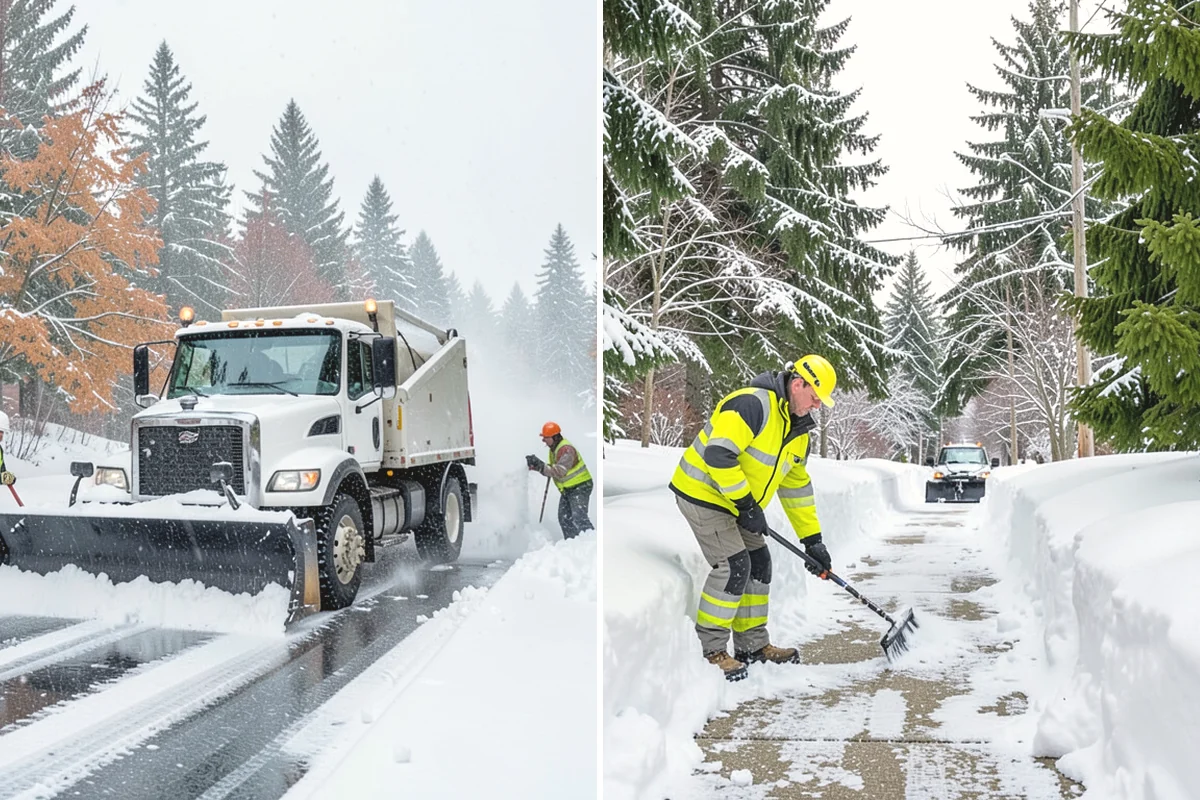 Gas Station Parking Lot Snow Removal in Oak Harbor, Island County, WA - Map pump lanes, parking, and the store approach with the operator