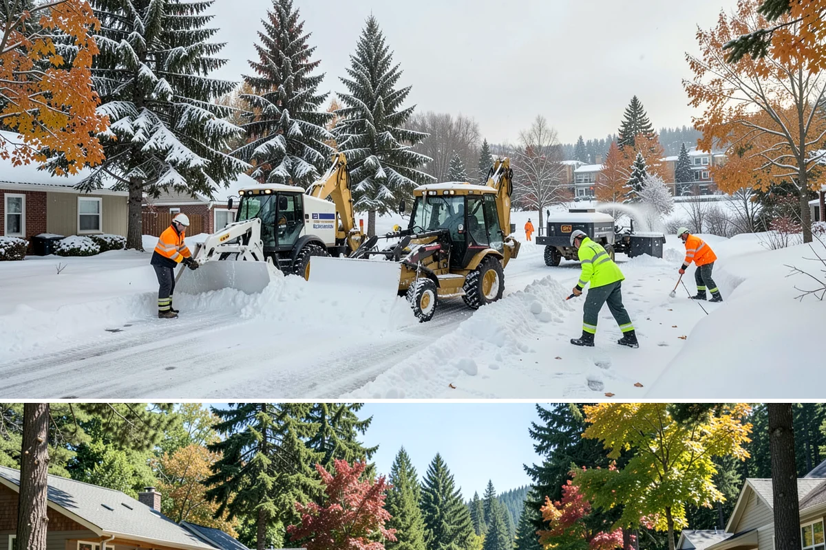 Gas Station Parking Lot Snow Removal in Orting, Pierce County, WA - Gas station lots in the Puget Sound area face peak snow demand from December through February, when overnight freezes hit around...