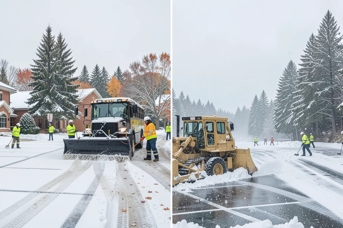 Gas Station Parking Lot Snow Removal in Renton, King County, WA - Map pump lanes, parking, and the store approach with the operator