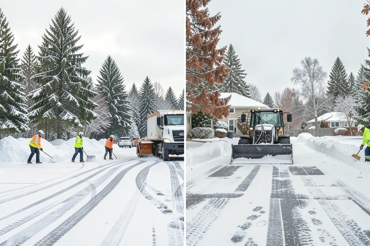 Gas Station Parking Lot Snow Removal in Ruston, Pierce County, WA - Map pump lanes, parking, and the store approach with the operator